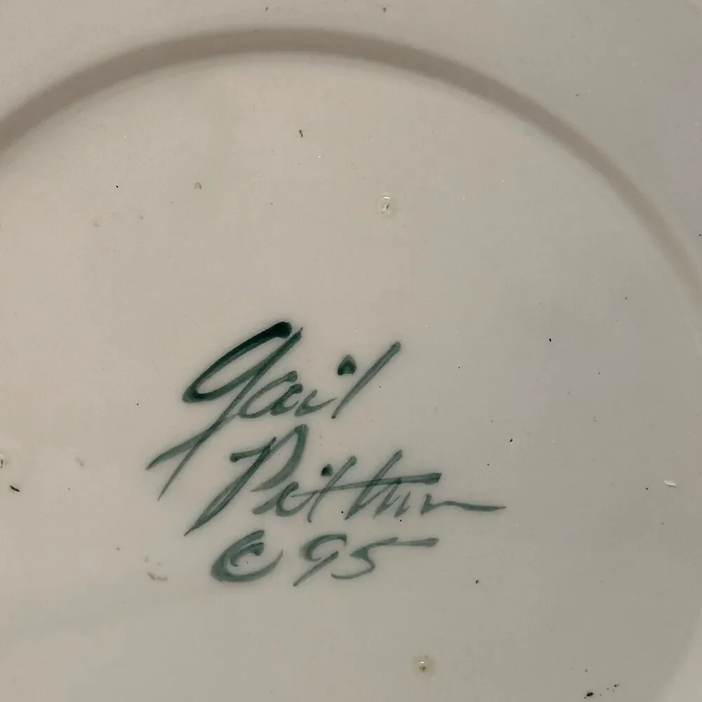 Gail Pittman Annabella Trivet 1995 Signed Ceramic Hot Plate Pottery Decor - READ
